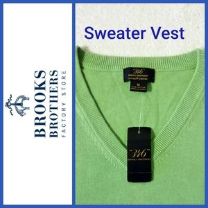 🆕️ Brooks Brothers Green Sweater Vest Size Medium